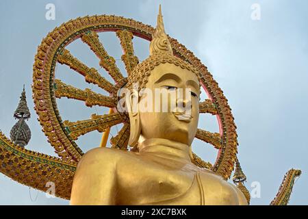 Buddha-Porträt, großer Buddha-Tempel, Wat Phra Yai, auf Ko Phan, Koh Samui, Thailand Stockfoto