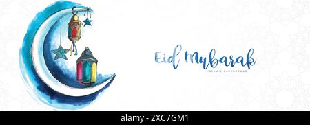 Eid mubarak Grußkarte Banner Hintergrund Stock Vektor