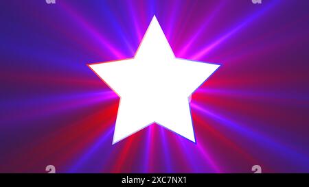 USA Unabhängigkeitstag mit rotierenden Streifen und Stern Stockfoto