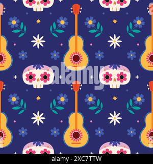 Cinco de Mayo Muster. Viva Mexico nahtloses Muster. Stock Vektor