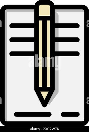Bleistift- und Buchzeilensymbol. Kann für Websites, UI und mobile Apps verwendet werden. Vektorabbildungen. Stock Vektor