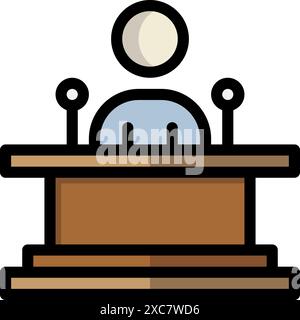 Symbol für Podium-Linie. Lautsprecher, Vortrag, Lehrsymbole, können für Websites, UI und mobile Apps verwendet werden. Vektorabbildungen. Stock Vektor