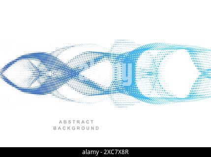 Abstrakte blau gepunktete fließende Welle Hintergrund Illustration Stock Vektor