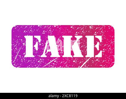 Gefälschtes Stempelsymbol, Aufkleber Schild Taste, Text Banner Vektor Illustration. Stock Vektor