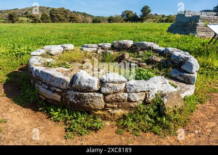 Etruskische Grabstätte in der Nekropole von San Cerbone, Archäologischer Park von Baratti und Populonia, Golf von Baratti, Provinz Livorno, Toskana, Italien Stockfoto