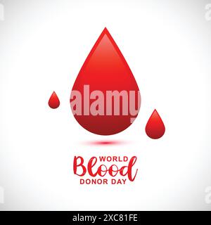 Weltblutspendertag mit Bluttropfen Hintergrund Stock Vektor