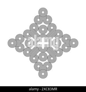 Geometrisches Streifenmuster, lineares Boho Zen-Bogendesign. Lineares Vektor-Clipart, bearbeitbare Konturen Stock Vektor