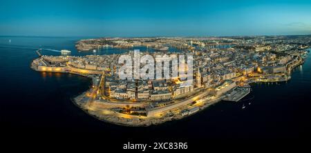 Luftlandschaft über die Hauptstadt Maltas. Das ist die Altstadt von Valletta. Stockfoto