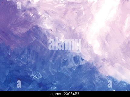 Abstrakter blauer und lila Aquarellhintergrund mit pastellfarbener Textur Stock Vektor