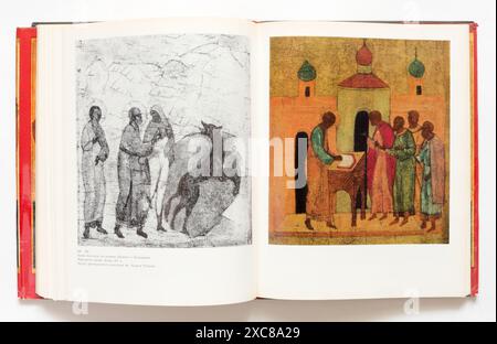 Malerei und Miniatur Moskaus von der Mitte des 15. Bis Anfang des 16. Jahrhunderts von Popow, erstmals 1975 in der UdSSR veröffentlicht. Stockfoto