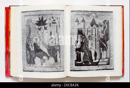 Malerei und Miniatur Moskaus von der Mitte des 15. Bis Anfang des 16. Jahrhunderts von Popow, erstmals 1975 in der UdSSR veröffentlicht. Stockfoto