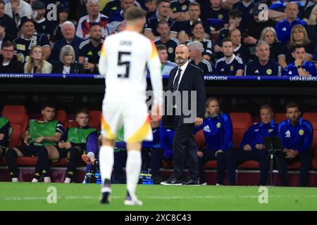 Steve Clarke, schottischer Manager, war am Freitag, den 14. Juni 2024 beim Spiel zwischen Deutschland und Schottland in der Allianz Arena in München. (Foto: Pat Scaasi | MI News) Credit: MI News & Sport /Alamy Live News Stockfoto