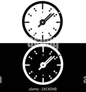 Vektor-Designvorlage für Uhrensymbol auf weißem Hintergrund Stock Vektor