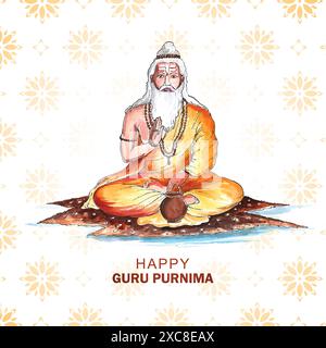 Happy Guru Purnima Indian Festival Karte Hintergrund Stock Vektor