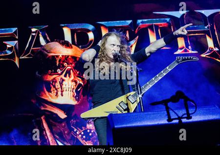 Dave Mustaine von Megadeth trat beim Release Athens Festival in Plateia Nerou/Griechenland auf, Juni 2024 Stockfoto