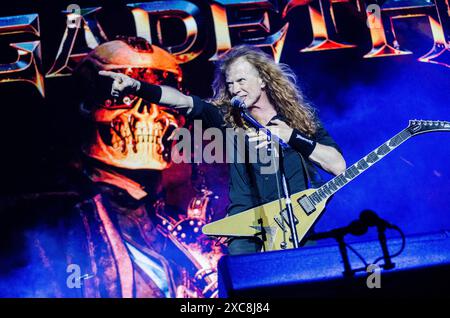 Dave Mustaine von Megadeth trat beim Release Athens Festival in Plateia Nerou/Griechenland auf, Juni 2024 Stockfoto