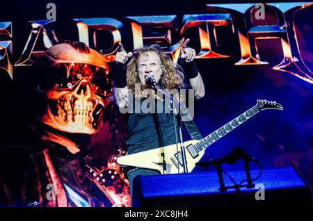 Dave Mustaine von Megadeth trat beim Release Athens Festival in Plateia Nerou/Griechenland auf, Juni 2024 Stockfoto