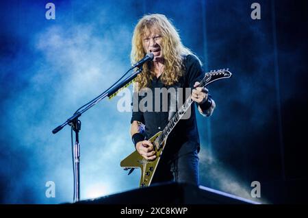 Dave Mustaine von Megadeth trat beim Release Athens Festival in Plateia Nerou/Griechenland auf, Juni 2024 Stockfoto