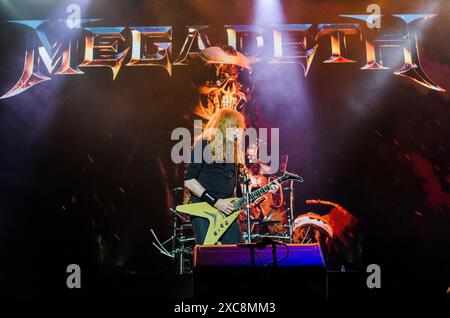 Dave Mustaine von Megadeth trat beim Release Athens Festival in Plateia Nerou/Griechenland auf, Juni 2024 Stockfoto