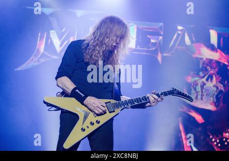 Dave Mustaine von Megadeth trat beim Release Athens Festival in Plateia Nerou/Griechenland auf, Juni 2024 Stockfoto