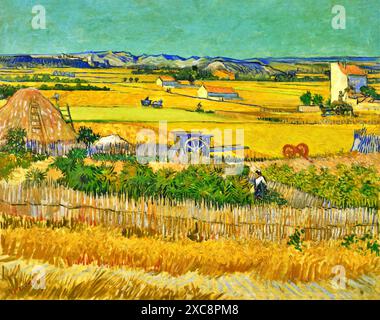 The Harvest, 1888 (Gemälde) Künstler Gogh, Vincent van (1853–90) Niederländisch. Stock Vektor