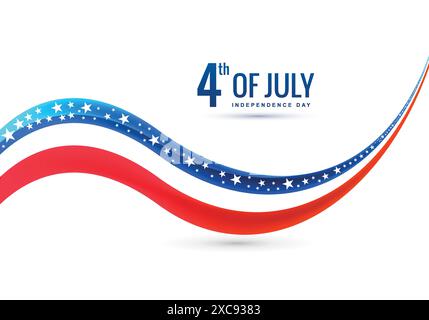 Happy Unabhängigkeitstag vereinigte staaten von amerika auf Wellenhintergrund Stock Vektor