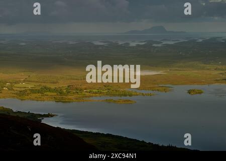 irland Moorland bewölktes Tal Stockfoto