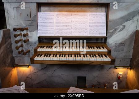 Moderne Kirchenorgel in der Trinitatis-Kirche in Kopenhagen, Dänemark, Europa Stockfoto