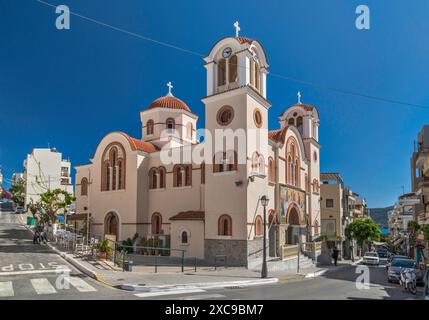 Kirche Agia Triada (Heilige Dreifaltigkeit) in Agios Nikolaos, Ostkreta, Griechenland Stockfoto