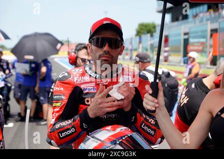 Misano Adriatico, Italien. Juni 2024. Foto Alessandro La Rocca/LaPresse15-06-2024, Misano World Circuit Marco Simoncelli Sport-Motociclismo-WSBK FIM Superbike World Championship-Pirelli Emilia Romagna Runde 14-16-Juni 2024 Gara 1 nella Foto: Michele Pirro -Ducati Foto Alessandro La Rocca/ Credit: LaPresse/Alamy Live News Stockfoto