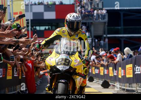 Misano Adriatico, Italien. Juni 2024. Foto Alessandro La Rocca/LaPresse15-06-2024, Misano World Circuit Marco Simoncelli Sport-Motociclismo-WSBK FIM Superbike World Championship-Pirelli Emilia Romagna Runde 14-16-Juni 2024 Gara 1 nella Foto: Andrea Iannone Ducati Foto Alessandro La Rocca/ Credit: LaPresse/Alamy Live News Stockfoto