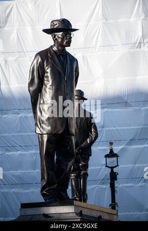 London, England, Großbritannien. „Antilope“ von Samson Kambalu auf dem vierten Sockel auf dem Trafalgar Square (2022-24) Statue des Baptisten Predigers und Pan-Afri Stockfoto