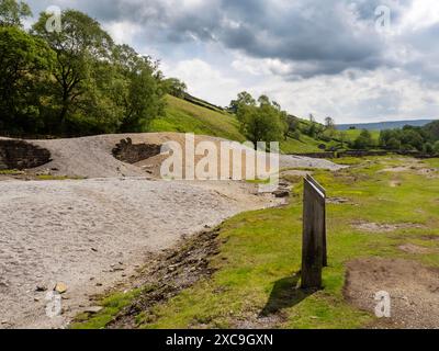 Die Überreste von Sir Francis führen Mine in Gunnerside Gill, Swaledale, Yorkshire Dales, Großbritannien. Stockfoto