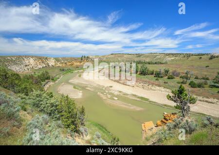 Musselshell River in der Nähe von Mosby, Montana Stockfoto