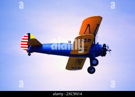 Boeing Stearman Modell 75-PT-17 Militärtrainingsflugzeug Stockfoto