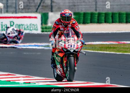 51 PIRRO Michele Ducati Panigale V4R während der FIM Superbike Championship - italienische Runde Welt Superbikes Pirelli Emilia-Romagna Runde 14-16 Juli 2024 auf Misano Adriatico, Italien am 15. Juni 2024. (Foto: Fabio Averna/SIPA USA) Stockfoto