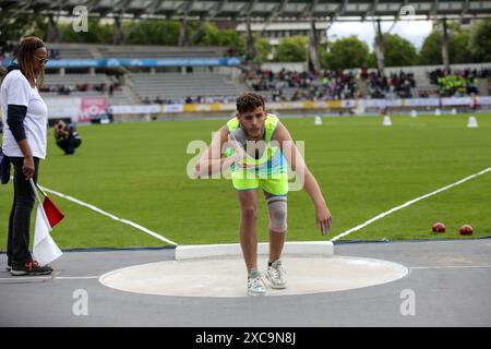 Paris, Frankreich, Freitag, 14. juni 2024, Handisport Paris Open 2024, Men's Shot Put Final. Credit Francois Loock / Alamy Live News Stockfoto