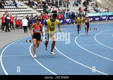 Paris, Frankreich, Freitag, 14. juni 2024, Handisport Paris Open 2024, Tonomwong, 400m T11-Finale für Damen. Credit Francois Loock / Alamy Live News Stockfoto