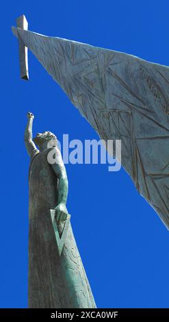 Pythagoras - altgriechischer Philosoph und Polymath - Statue auf der Insel Samos, Geburtsort des Philosophen - 2024 Stockfoto