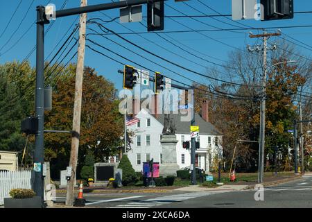 Maine, USA - 28. Oktober 2023: Kreuzung entlang der US Route 1 im US-Bundesstaat Maine, USA. Stockfoto