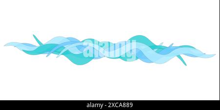 Eine abstrakte Vektor-Illustration blauer Wasserwellen, perfekt für Sommer- und Strandmotive. Ideal für saisonale Grafiken und Hintergründe. Stock Vektor