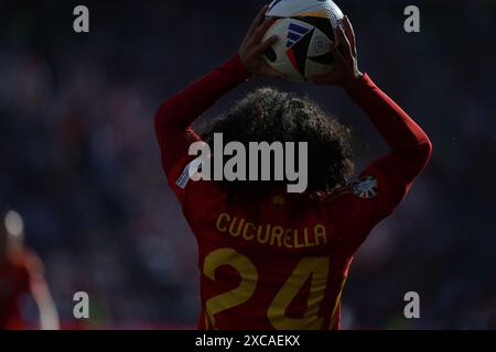 Berlin, Deutschland, 15. Juni 2024. Marc Cucurella während des Spiels zwischen Spanien und Kroatien. Uefa Euro 2024 Deutschland. Gruppe B. Credit: Fabideciria/Alamy Live News Stockfoto