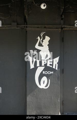 Los Angeles, Kalifornien, USA 13. Juni 2024 The Viper Room on Sunset Blvd, ehemals im Besitz von Johnny Depp, wo Sänger/Musiker The Red Hot Chili Peppers, Stone Temple Pilots, Pearl Jam, Counting Crows, Johnny Cash, Cher spielte hier Konzerte und an dem Ort, an dem der Schauspieler River Phoenix am 31. Oktober 1993 im 8852 Sunset Blvd starb, der hier am 13. Juni 2024 in Los Angeles, Kalifornien, USA gezeigt wurde. Foto: Barry King/Alamy Live News Stockfoto