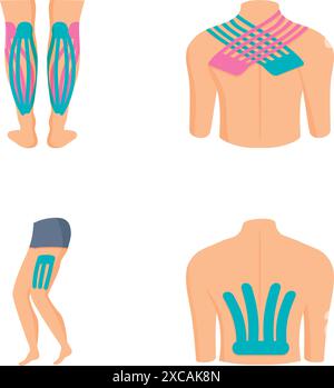 Detaillierte Darstellungen menschlicher Muskelschmerzen zur Aufklärung und Sensibilisierung für die Anatomie und Physiologie des Muskelsystems Stock Vektor