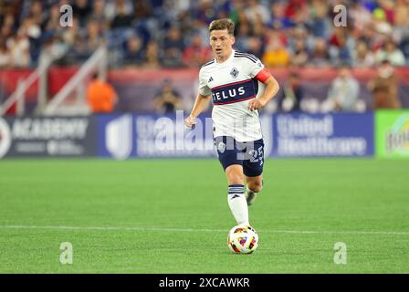 Juni 2024; Foxborough, MA, USA; Vancouver Whitecaps Mittelfeldspieler Ryan Gauld (25) im MLS-Spiel zwischen Vancouver Whitecaps FC und New England Revolution. Anthony Nesmith/CSM (Foto: © Anthony Nesmith/Cal Sport Media) Stockfoto