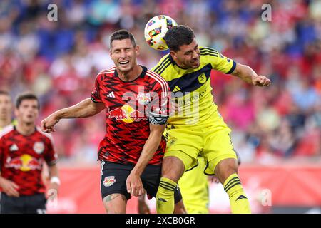 Harrison, Usa . Juni 2024. New York Red Bulls spielen am 15. Juni 2024 gegen die Nashville of Major League Soccer in der Red Bull Arena in Harrison, New Jersey Stockfoto