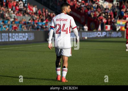 Toronto, Ontario, Kanada. Juni 2024. Lorenzo Insigne #24 beim MLS-Spiel zwischen Toronto FC und Chicago Fire FC im BMO Field in Toronto. Das Spiel endete 1-4 für Chicago Fire FC (Credit Image: © Angel Marchini/ZUMA Press Wire) NUR REDAKTIONELLE VERWENDUNG! Nicht für kommerzielle ZWECKE! Stockfoto