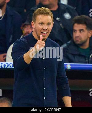 DFB-Trainer Julian Nagelsmann, Bundestrainer, Nationaltrainer, beim Gruppenspiel DEUTSCHLAND - SCHOTTLAND der UEFA-Europameisterschaften 2024 am 14. Juni 2024 in München. Fotograf: Peter Schatz Stockfoto