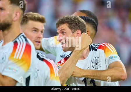 Thomas Müller, Mueller, DFB 13 nach dem Gruppenspiel DEUTSCHLAND - SCHOTTLAND 5-1 der UEFA-Europameisterschaften 2024 am 14. Juni 2024 in München. Fotograf: Peter Schatz Stockfoto