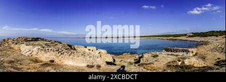 Punta Negra, es Caragol Beach. Hohes Umweltschutzgebiet, Santaniy, Mallorca. Balearen. Spanien. Stockfoto